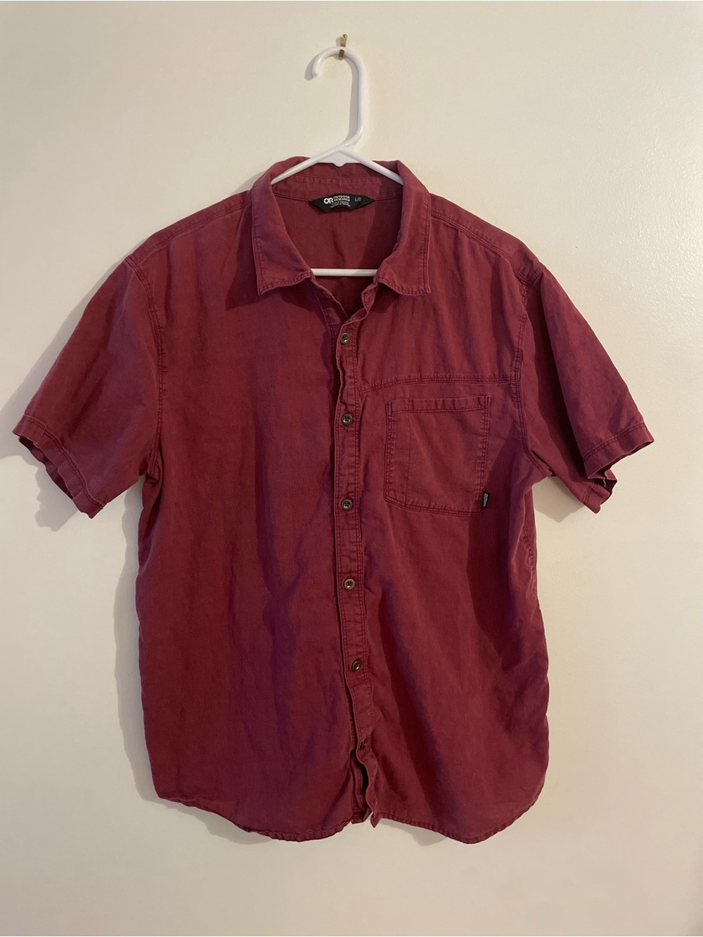Outdoor Research Men's Short-Sleeve Button-Down Shirt - Burgundy